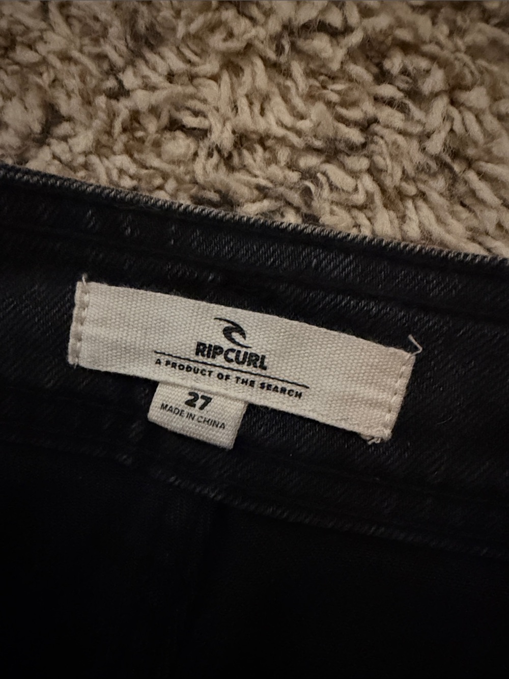 Rip Curl Washed Black Wide-Leg Jeans with Raw Edge - Picture 2 of 3